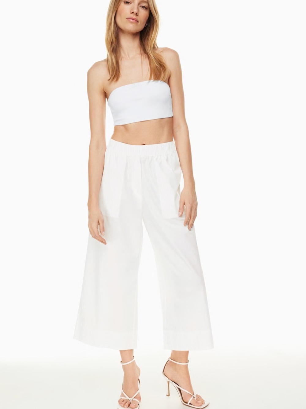 Babaton Aritzia Heritage Poplin Pant Wide Leg Crop Size XL White